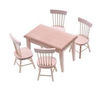 BELOWSYALER Handcrafts - Juego de mesa y silla de madera en miniatura para casas de muñecas, juego creativo y comedor