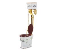 BELOWSYALER Inodoro pequeño de cerámica a escala 1/12 para casas de muñecas, accesorio de baño, modelo realista de muebles en miniatura