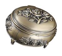 BELOWSYALER Joyero de metal con temática retro con forro protector de tela, ideal para regalar en caja de joyería de aleación de metal
