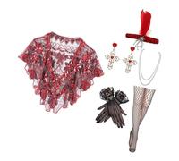 BELOWSYALER Juego completo de accesorios 6 en 1 de los años 20 con chal de lentejuelas y juego de joyas para celebraciones de los años veinte