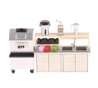 BELOWSYALER Juego de 5 piezas de accesorios de escena de cafetería en miniatura de 1/12, muebles de casa de muñecas para exhibición realista de escenas de café
