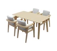 BELOWSYALER Juego de 5 piezas de mesa de comedor y sillas en miniatura para decoración realista de escena a escala 1/12, juego de rol