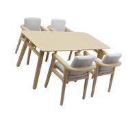 BELOWSYALER Juego de 5 piezas de mesa de comedor y sillas en miniatura para decoración realista de escena a escala 1/12, juego de rol