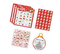 BELOWSYALER Juego de cartas navideñas para diversión familiar, actividades interactivas, juego de cartas festivas