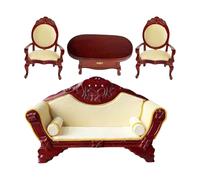 BELOWSYALER Juego de casas de muñecas a escala 1:12 para sala de estar, sofá, sillón, mesa de café para exhibición realista