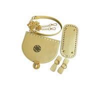 BELOWSYALER Juego de fabricación de bolsas de piel sintética para tejer, correa de hombro, cubierta de solapa, bolsa de poliuretano, Gold, One Size