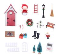 BELOWSYALER Juego de gnomos de puerta de hadas en miniatura para casas de muñecas, pueblo de Navidad, decoración de mesa de resina