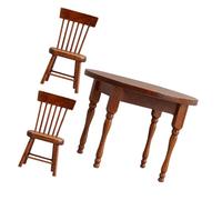 BELOWSYALER Juego de mesa y silla de madera en miniatura 1/12 para casas de muñecas, comedor, escena, exhibición, modelo de manualidades, configuración de proyecto