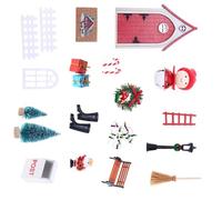 BELOWSYALER Juego de puerta de gnomos de Navidad en miniatura para decoración de casa de muñecas, accesorios de Navidad, decoración creativa