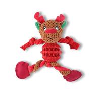 BELOWSYALER Juguete masticable para perros con forma de Papá Noel/alce de Navidad, suave limpieza, masaje, tema molar, suministros para mascotas, pequeños chirriantes para perros