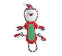 BELOWSYALER Juguete masticable para perros de Navidad, festividades, cuerda de felpa para perros, masticadores agresivos, regalo interactivo, chirriante, interactivo