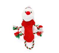 BELOWSYALER Juguete masticable para perros de Navidad, festividades, cuerda de felpa para perros, masticadores agresivos, regalo interactivo, chirriante, interactivo