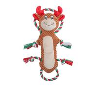 BELOWSYALER Juguete masticable para perros de Navidad, festividades, cuerda de felpa para perros, masticadores agresivos, regalo interactivo, chirriante, interactivo