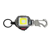 BELOWSYALER Linterna retráctil portátil de 81,5 cm, cuerda de acero, doble modo, iluminación, botella integrada, para acampar al aire libre, pesca, mosquetón LED