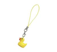BELOWSYALER Llavero de resina con diseño de pato amarillo para teléfono celular, llavero con colgante de animal portátil, accesorio de mochila para mujer, cartera móvil, decoración de mochila