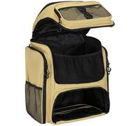 BELOWSYALER Mochila de aparejos de múltiples compartimentos para accesorios de pesca, poliéster 900D, correas modificables para caña de pescar al aire libre, paquete de pesca