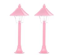 BELOWSYALER Modelo de luz de calle en miniatura para casa de muñecas, decoración de jardín, camino, escena, accesorios, lámpara de paisaje, modelo 2 unidades