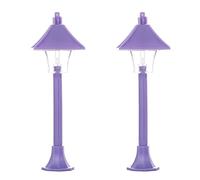 BELOWSYALER Modelo de luz de calle en miniatura para casa de muñecas, decoración de jardín, camino, escena, accesorios, lámpara de paisaje, modelo 2 unidades
