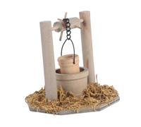 BELOWSYALER Modelo de pozo en miniatura con cubo de agua para casas de muñecas, decoración de jardín, escultura rural, artesanía para entusiastas de las casas de muñecas