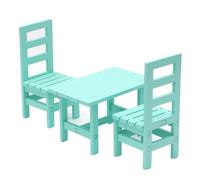 BELOWSYALER Moderno juego de comedor de casas de muñecas de madera con mesa y sillas para decoraciones de muñecas en miniatura a escala 1/6