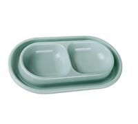 BELOWSYALER Moderno plato doble para alimentos y agua, alimentación simultánea, apto para callejeros, hormigas, protección de gatos, cuenco de comida