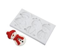 BELOWSYALER Molde de silicona con forma de reno, moldes para hornear pasteles de Navidad, Papá Noel, muñeco de nieve, decoración única, molde para tartas de fiesta