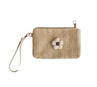 BELOWSYALER Monedero,2023 Cartera de Pulsera Mujer Chica ID Tarjeta de crédito Titular de la Tarjeta bancaria con Correa para la muñeca Monedero de Embrague Tejido de Paja