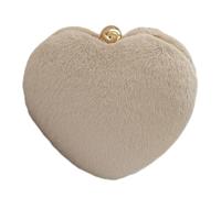 BELOWSYALER Monedero de Mano con Forma de corazón,Bolso de Mano con Forma de corazón,Bolso de Noche,Monedero de Felpa,Bolso de Boda,Cartera para teléfono,Monedero para Fiesta de graduación
