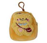 BELOWSYALER Monedero pequeño de felpa con llavero de oso suave y peludo para auriculares, bolsa de almacenamiento para mujeres y estudiantes, decoración colgante