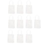 BELOWSYALER Paquete de 10 bolsas de boda de PVC transparente con asa resistente al agua y fácil de llevar, tamaño opcional para regalos de fiesta