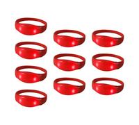 BELOWSYALER Paquete de 10 pulseras brillantes activadas por voz, pulseras de silicona coloridas, accesorio para pulseras brillantes para niños