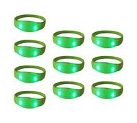 BELOWSYALER Paquete de 10 pulseras brillantes activadas por voz, pulseras de silicona coloridas, accesorio para pulseras brillantes para niños