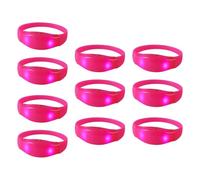 BELOWSYALER Paquete de 10 pulseras brillantes activadas por voz, pulseras de silicona coloridas, accesorio para pulseras brillantes para niños