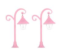 BELOWSYALER Paquete de 2 lámparas de calle de casas de muñecas en miniatura para decoración realista y luz de modelo de camino hecha a mano para entusiastas de las manualidades