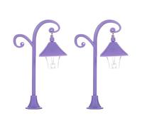 BELOWSYALER Paquete de 2 lámparas de calle de casas de muñecas en miniatura para decoración realista y luz de modelo de camino hecha a mano para entusiastas de las manualidades