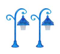 BELOWSYALER Paquete de 2 lámparas de calle de casas de muñecas en miniatura para decoración realista y luz de modelo de camino hecha a mano para entusiastas de las manualidades