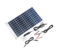 BELOWSYALER Placa solar de carga de batería de 12 voltios, 15 W, 18 V, panel de carga flexible con cables de abrazadera, conector de alimentación, adaptador de enchufe de vehículo, ayuda de servicio