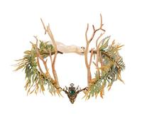 BELOWSYALER Postizo de rama ajustable con césped sintético para disfraces de Halloween, fotografía y actividades de juego de rol, tocado de disfraz