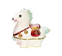 BELOWSYALER Práctica caja de exhibición de joyas con forma de caballo con detalles intrincados, elegante estuche de accesorios de revestimiento para contenedor de viaje