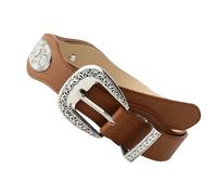 BELOWSYALER Punk Styles - Cinturón de mezclilla para mujer con dije grabado tachonado, correa de cintura ajustable, piel sintética, estilo punk con hebillas, accesorio para hombre, a, Talla única