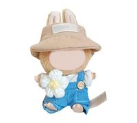 BELOWSYALER Ropa de muñeca de moda de 15 cm, overol y sombrero, accesorios de estilo de muñeca de felpa para figura de anime, traje de vestir de muñeca