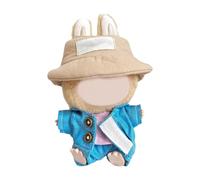 BELOWSYALER Ropa de muñeca de moda de 15 cm, overol y sombrero, accesorios de estilo de muñeca de felpa para figura de anime, traje de vestir de muñeca