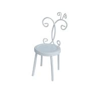 BELOWSYALER Silla con respaldo de hierro en miniatura a escala 1/12, diseño antiguo, de aleación, muebles para casas de muñecas, exhibición y colección