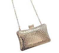 BELOWSYALER Sofisticada bolsa de noche con correa de cadena, bolso de mano de moda para mujer, bolso de mano con perlas, Gold, One Size