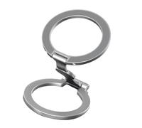 BELOWSYALER Soporte de metal para teléfono con base giratoria, soporte móvil de doble aro para posicionamiento vertical horizontal