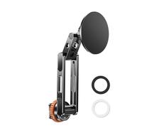 BELOWSYALER Soporte giratorio para teléfono para cámara, soporte de zapata fría, base roscada de 1/4 para teléfonos inteligentes, sistemas de doble articulación, soporte de aluminio para teléfono