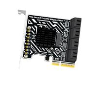 BELOWSYALER Tarjeta adaptadora PCIe3.0 a SATA3 de 6 Gbps con 8 puertos SATA3.0 independientes, 30 TB por puerto, perfecta para HDDs/SSD, alta velocidad con disipador de calor de aluminio para mayor