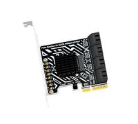 BELOWSYALER Tarjeta adaptadora PCIe3.0 a SATA3 de 6 Gbps con 8 puertos SATA3.0 independientes, 30 TB por puerto, perfecta para HDDs/SSD, alta velocidad con disipador de calor de aluminio para mayor
