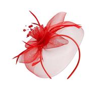 BELOWSYALER Tocado de plumas para mujer, diadema de tul para cóctel, fiesta de té, eventos de derby, eventos