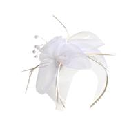 BELOWSYALER Tocado de plumas para mujer, diadema de tul para cóctel, fiesta de té, eventos de derby, eventos